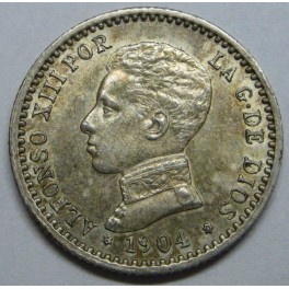 1904 - 1 - 0 - 50 CENTIMOS -ALFONSO XIII -ESPA&Ntilde;A -PCV