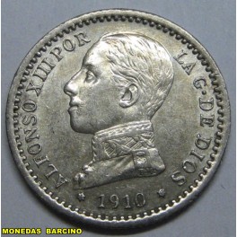 1910- 1 - 0 - 50 CENTIMOS -ALFONSO XIII -ESPA&Ntilde;A -PCV