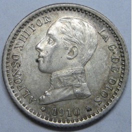 1910- 1 - 0 - 50 CENTIMOS -ALFONSO XIII -ESPA&Ntilde;A -PCV
