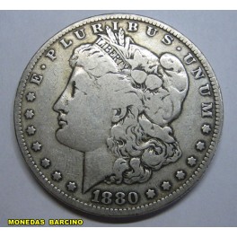1880-NEW ORLEANS- USA-MORGAN- DOLLAR -PLATA