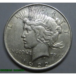 1922- FILADELFIA - USA - PAZ - DOLLAR -PLATA