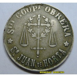 SAN JUAN DE HORTA - 5 PESETAS - OBRERA
