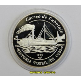 1993- CORREO CABOTAGE- 5 PESOS - CUBA- PLATA