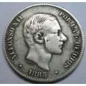 1885- 50 CENTAVOS - PLATA - ALFONSO XII - MANILA