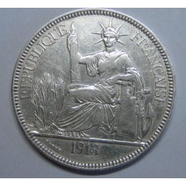 1913- INDOCHINA - PIASTRE - COMMERCE - FRANCIA