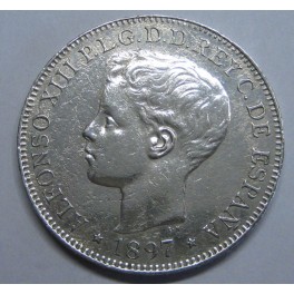 1897 - ALFONSO XIII - 1 PESO - ISLAS FILIPINAS -MANILA - ESPA&Ntilde;A