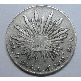 1896- GORRO- 8 REALES- MEXICO - LIBERTAD- PLATA