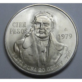 1979- MORELOS - 100 PESOS - MEXICO- PLATA