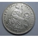 1865- PERU - UN SOL - LIMA - PLATA - LA UNION