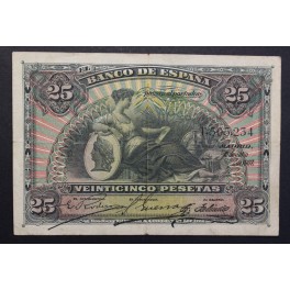 1907- ALEGORIA -SIN SERIE - 25 PESETAS - MADRID 