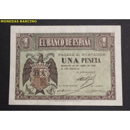 1938- 30 ABRIL -SERIE E - 1 PESETA - BURGOS 