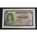 1935- MUJER - SERIE J - 5 PESETAS -BANCO ESPA&Ntilde;A