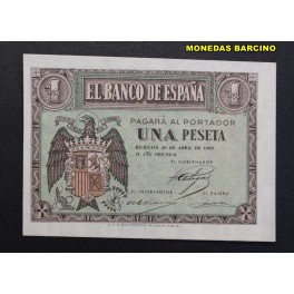 1938- 30 ABRIL -SERIE D - 1 PESETA- BURGOS-BILLETE 