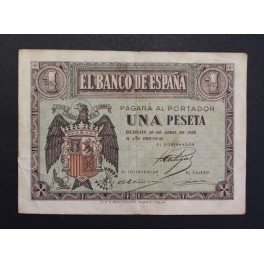 1938- 30 ABRIL -SERIE D - 1 PESETA- BURGOS-BILLETE 