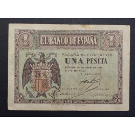1938- 30 ABRIL -SERIE E- 1 PESETA- BURGOS-BILLETE 