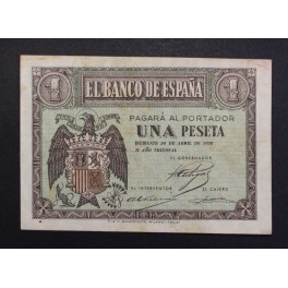 1938- 30 ABRIL -SERIE F- 1 PESETA- BURGOS-BILLETE 