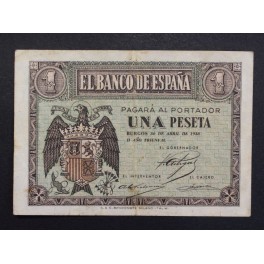 1938- 30 ABRIL -SERIE F- 1 PESETA- BURGOS-BILLETE 