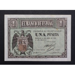 1938- 30 ABRIL -SERIE F- 1 PESETA- BURGOS-BILLETE 