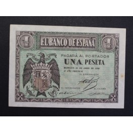 1938- 30 ABRIL -SERIE G- 1 PESETA- BURGOS-BILLETE 