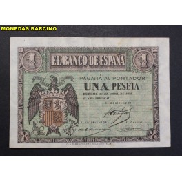 1938- 30 ABRIL -SERIE H- 1 PESETA- BURGOS-BILLETE 