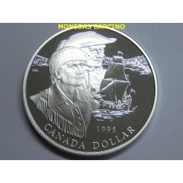 1995 - CANADA -  DOLLAR - PROOF - COMPAGNIE DE  LA BAIE D&acute;HUDSON -PLATA