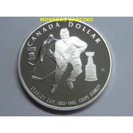 1993 - CANADA -  DOLLAR -COPA - STANLEY CUP 1893-1993- PLATA