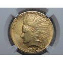 1910 S - 10 DOLLAR - NGC AU 58 - INDIAN HEAD