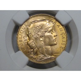 1913 - 20 FRANCOS - MARIANNE - GALLO - MS65