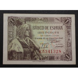 1945- ISABEL -SERIE E- 1 PESETA- MADRID- BILLETE