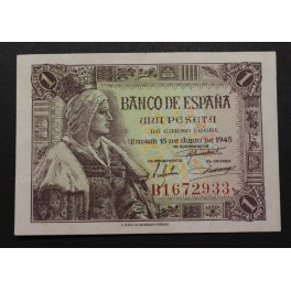 1945- ISABEL -SERIE B- 1 PESETA- MADRID- BILLETE