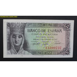 1943- ISABEL - SERIE I - 5 PESETAS - MADRID