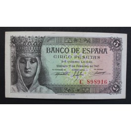 1943- ISABEL - SERIE C - 5 PESETAS - MADRID