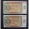 1938- BURGOS - SERIE B -5 PESETAS - 2 BILLETES 