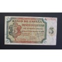 1938- BURGOS - SERIE B - 5 PESETAS - BANCO ESPA&Ntilde;A