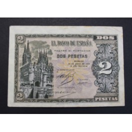 1938- 30 ABRIL -SERIE M - 2 PESETAS - BURGOS