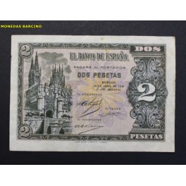 1938- 30 ABRIL - SERIE E - 2 PESETAS - BURGOS