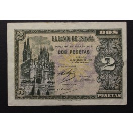 1938- 30 ABRIL - SERIE L - 2 PESETAS - BURGOS