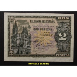 1938- 30 ABRIL - SERIE M - 2 PESETAS - BURGOS