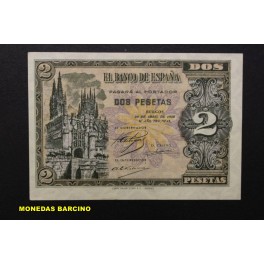 1938- 30 ABRIL - SERIE M - 2 PESETAS - BURGOS