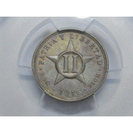1915 - DOS CENTAVOS - MS63 - CUBA