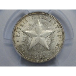 1915 - VEINTE CENTAVOS  - MS62 - CUBA