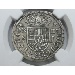 1724 - SEVILLA - XF 40 - 2 REALES - LUIS I 