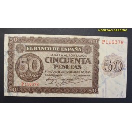 1936- BURGOS - SERIE P - 50 PESETAS - ESPA&Ntilde;A