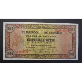 1938- BURGOS -SERIE B- 50 PESETAS - BILLETE