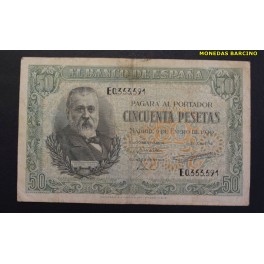 1940- PELAYO - SERIE E - 50 PESETAS - MADRID 