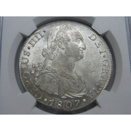 1807- LIMA - PERU - MS62 - 8 RELAES - CARLOS IV-