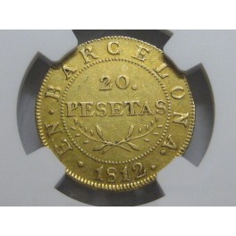 1812 - BARCELONA - AU50 - 20 PESETAS - 