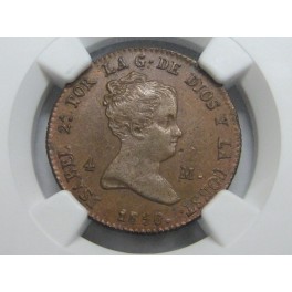 1850 - SEGOVIA - NGC MS63 - 4 MARAVEDIS- ISABEL II