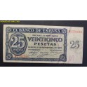 1936- BURGOS -SERIE N - 25 PESETAS- BANCO ESPA&Ntilde;A