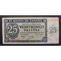 1936- BURGOS -SERIE J - 25 PESETAS- BANCO ESPA&Ntilde;A